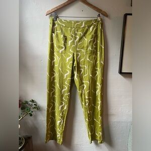 Le Lis Linen Blend Pants Patch Pockets and Rear Zip Closure